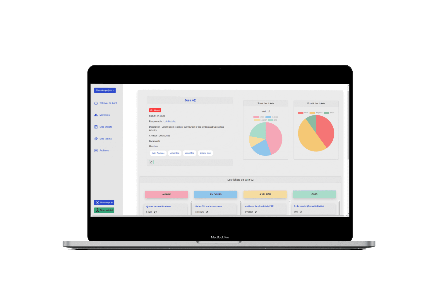 Screenshot of the Jura project