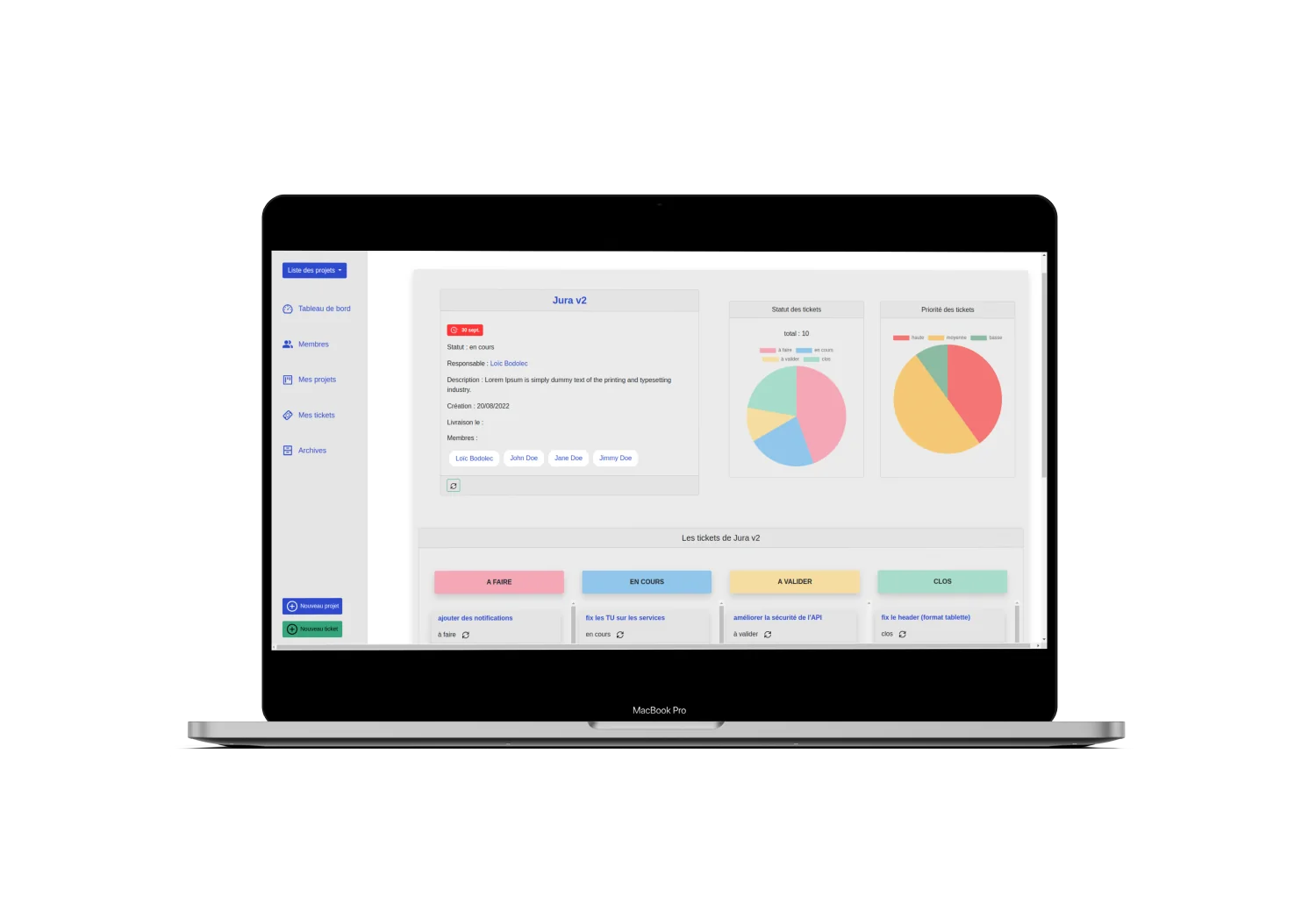 Screenshot of the Jura project